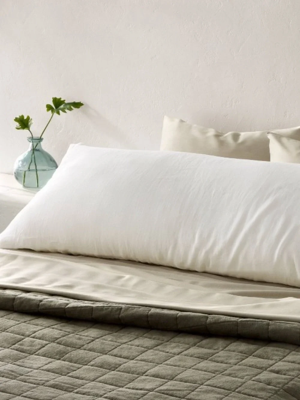Casaluna Linen Body Pillow Cover White